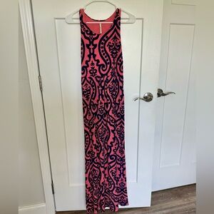 Pink and Navy Maxi Dress